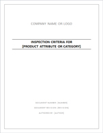 Inspection Criteria Specification